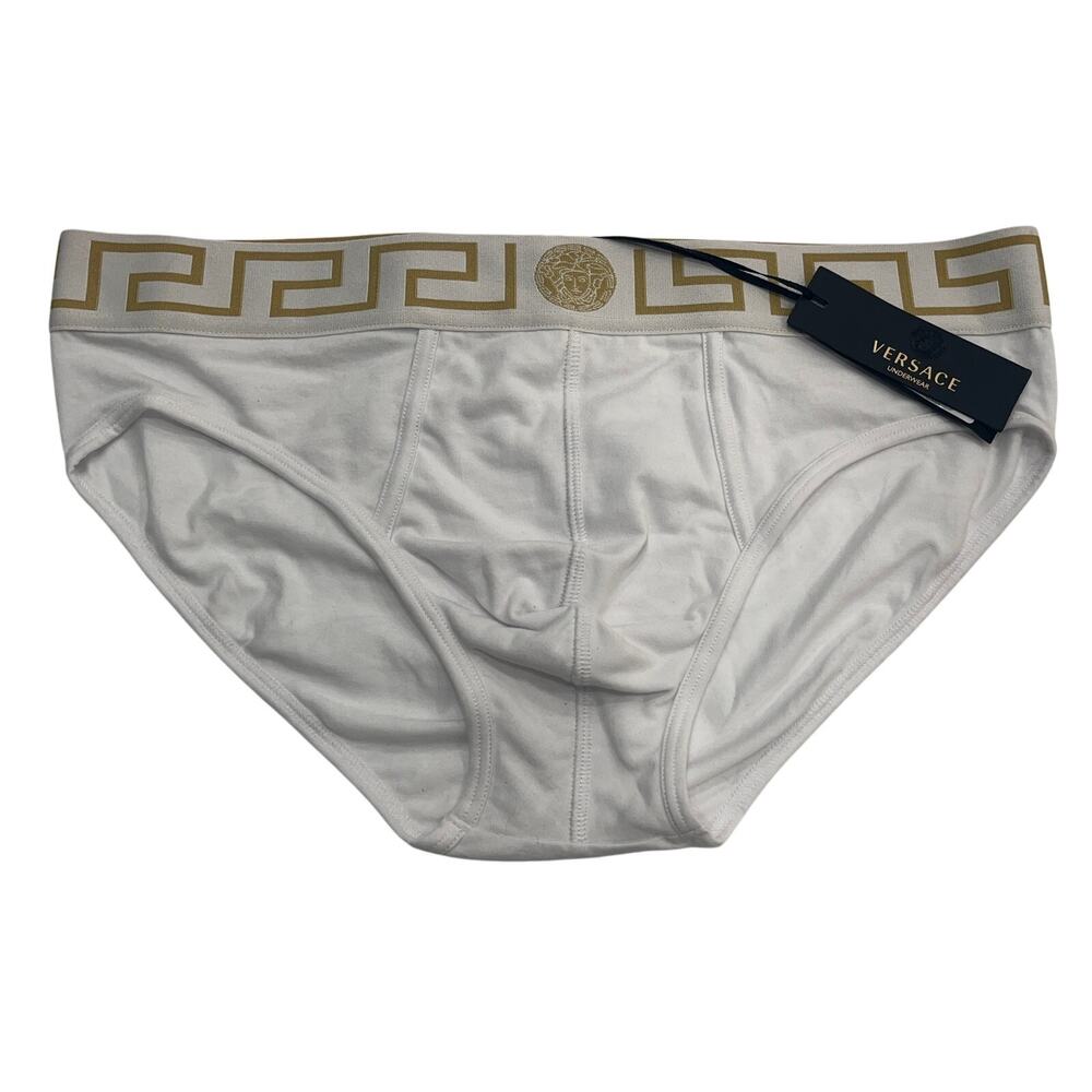 M2-16 VERSACE NWT Men's Mercerized Cotton Stretch Briefs White Size 7/34-36/L